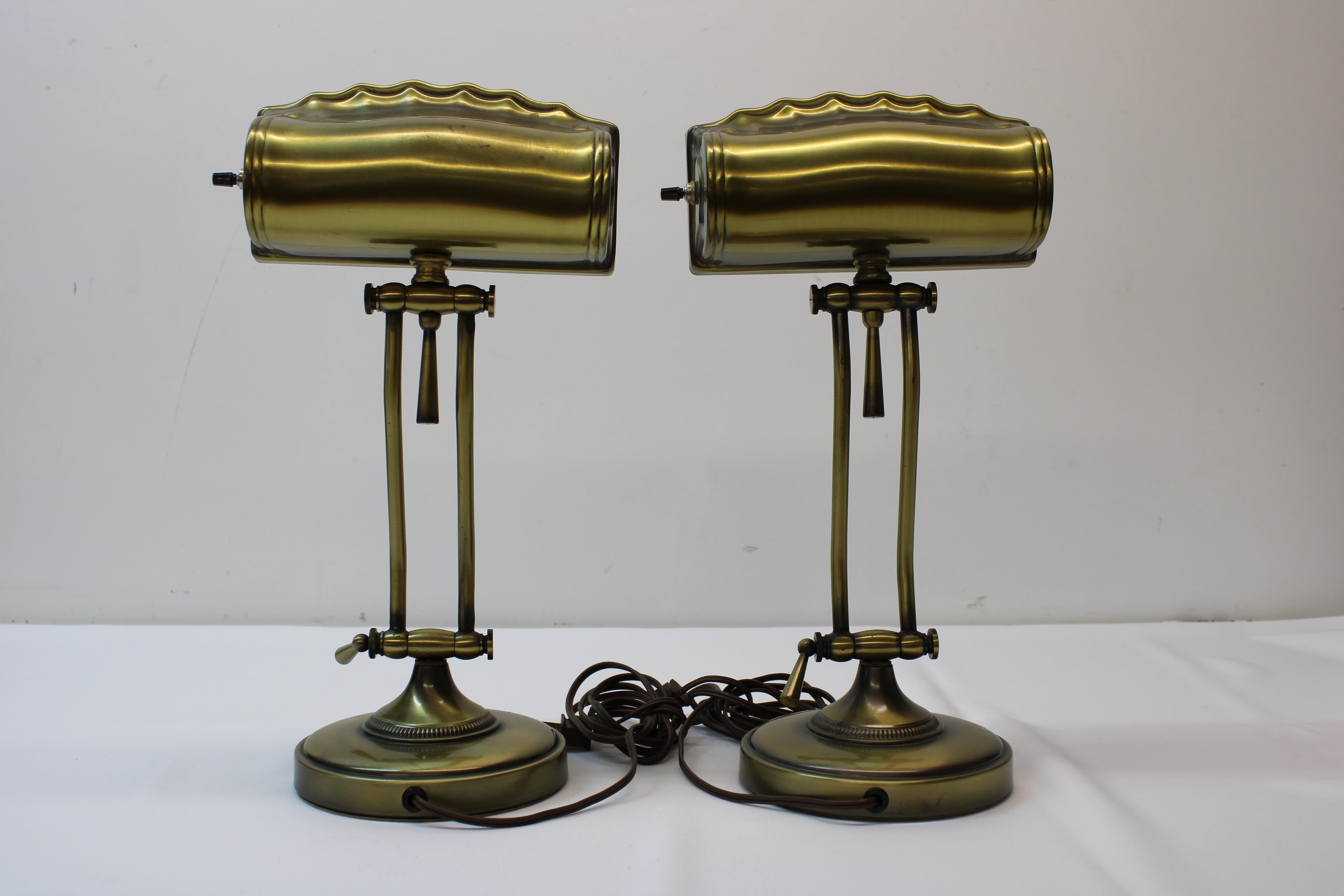 Brass Desk / Bankers Lamps For Sale 2