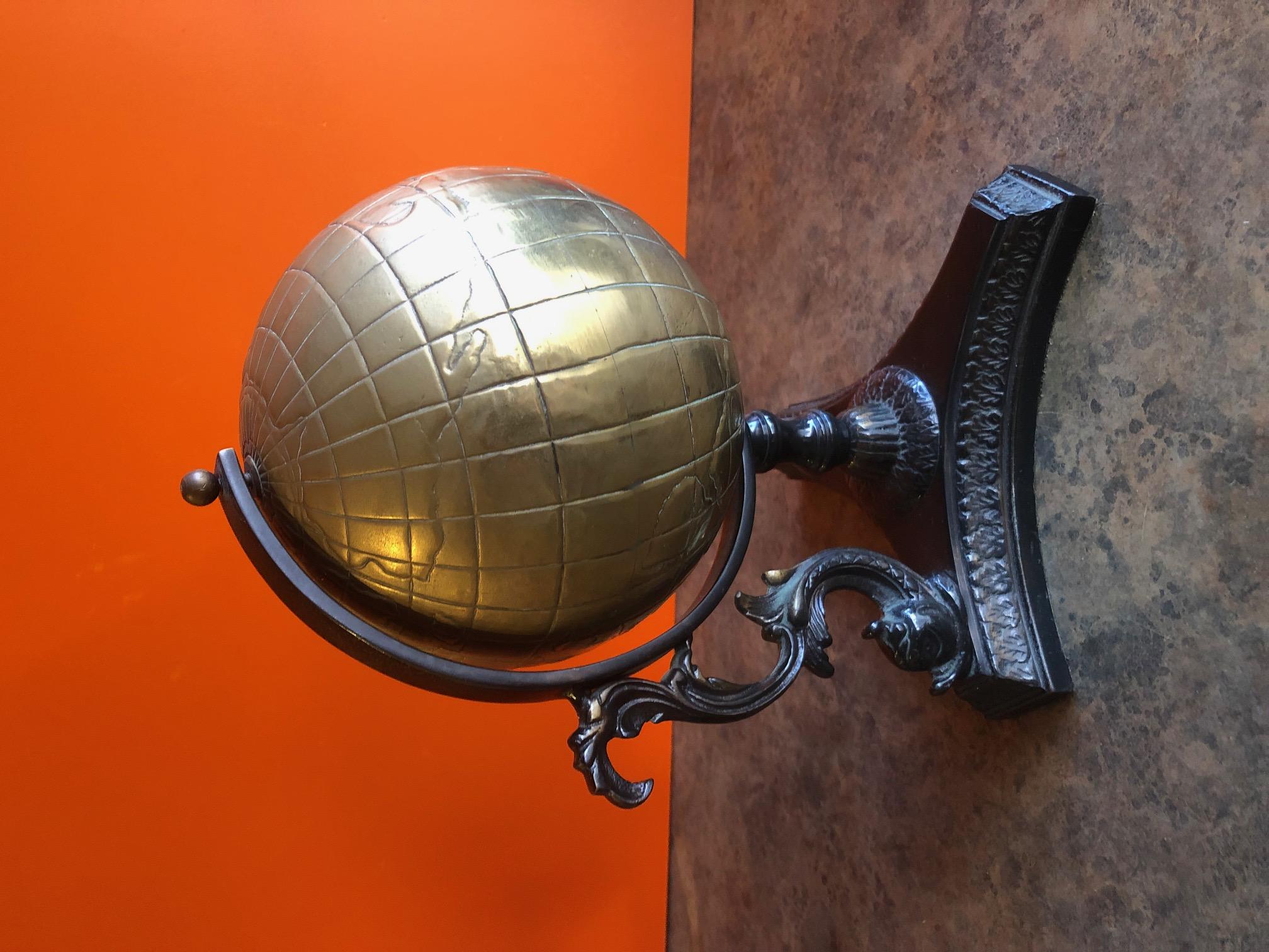 20th Century Brass Desk Globe