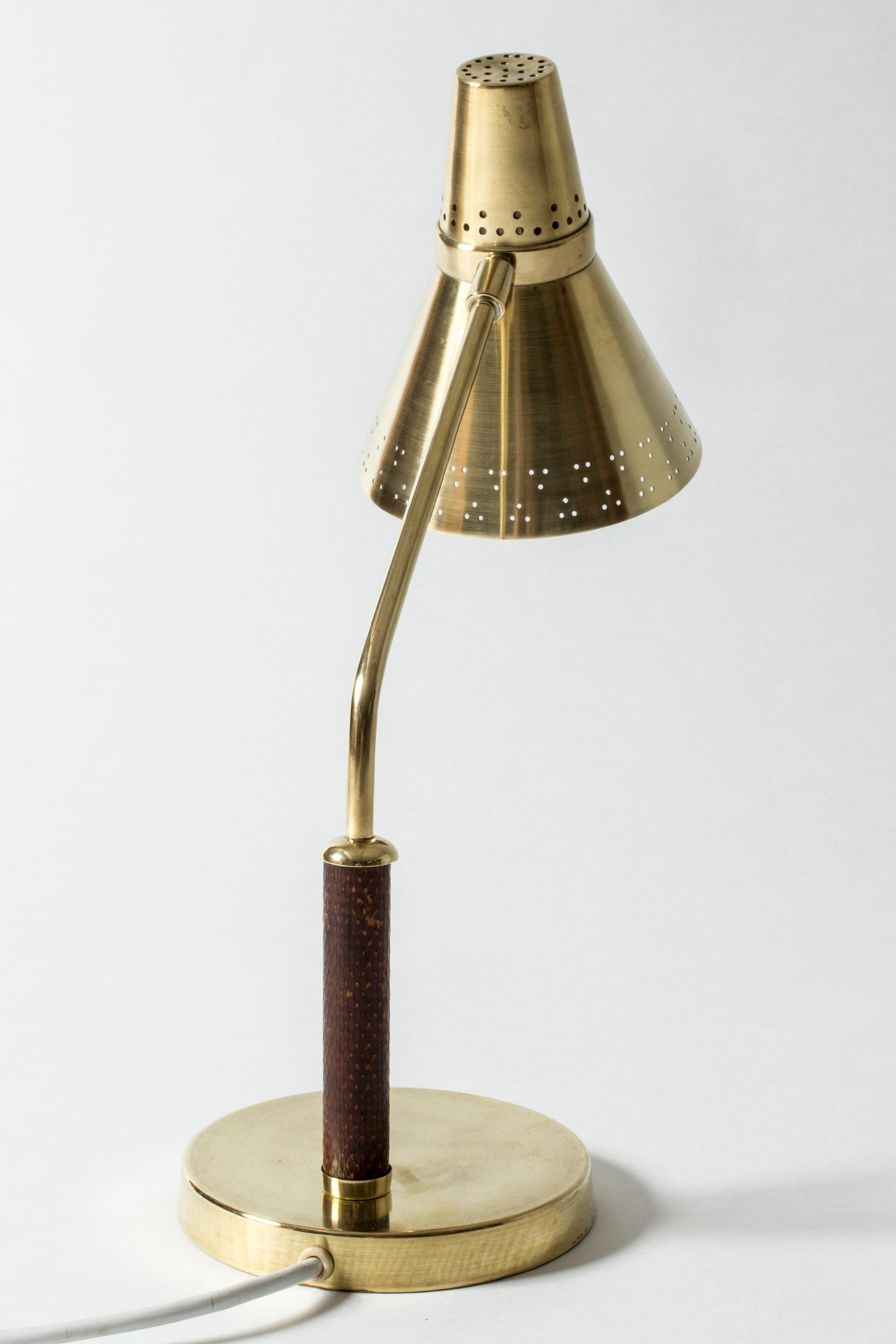 Scandinavian Modern Brass Desk Lamp by E. Hansson & Co. Sweden, 1950s For Sale
