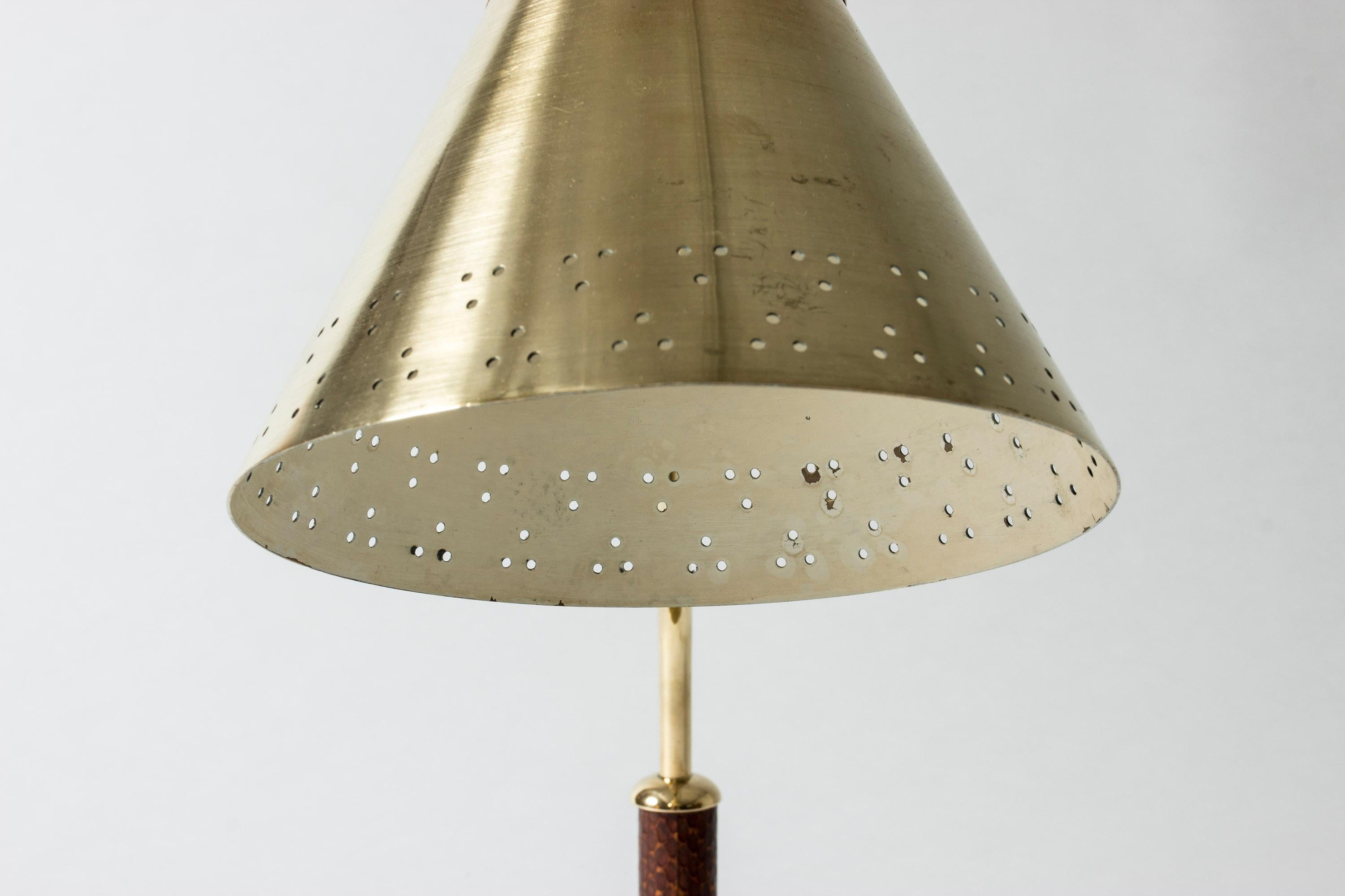 Swedish Brass Desk Lamp by E. Hansson & Co. Sweden, 1950s For Sale