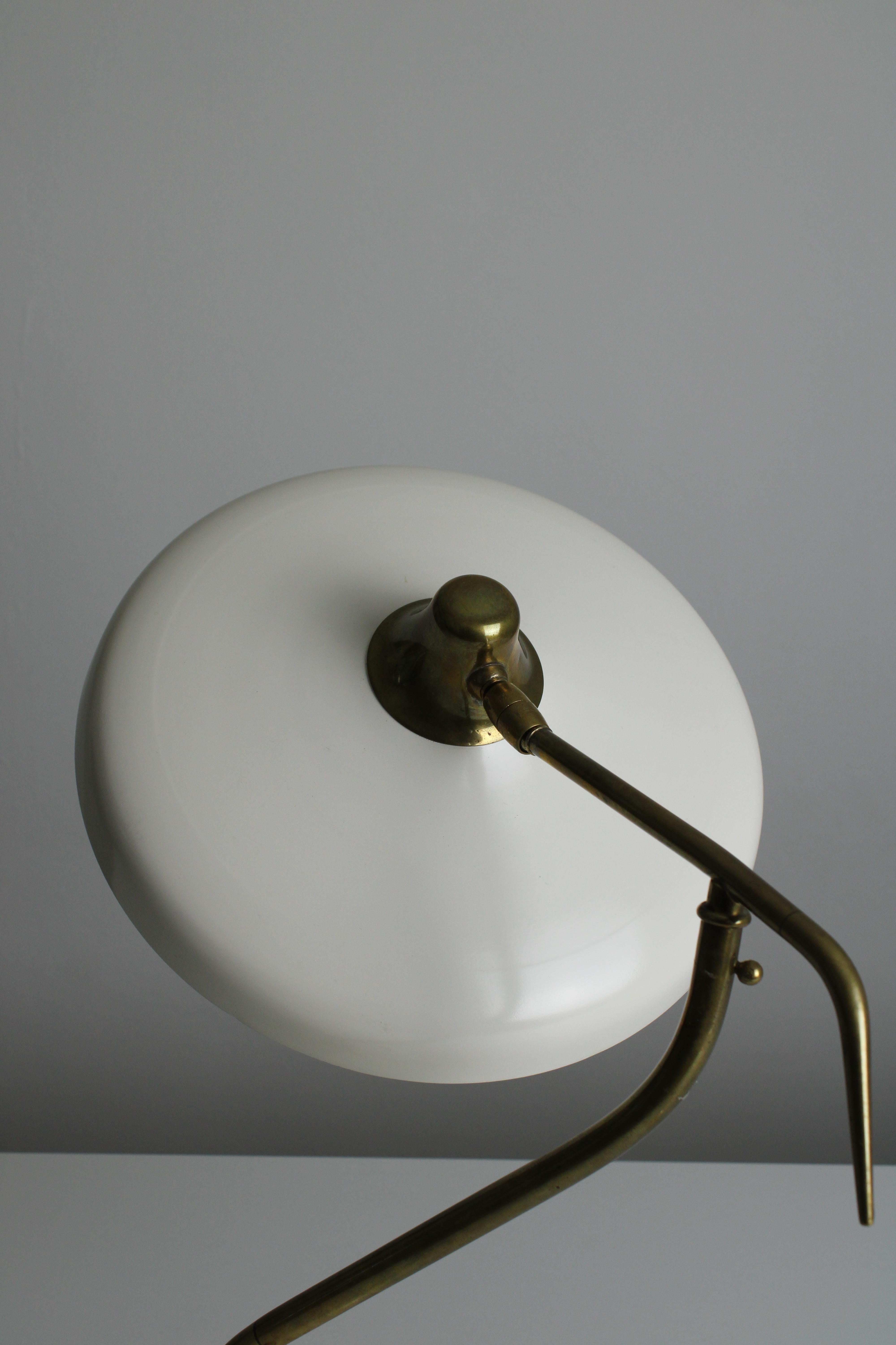 Mid-Century Modern Brass desk lamp by Oscar Torlasco for Lumi Italy, 1950s