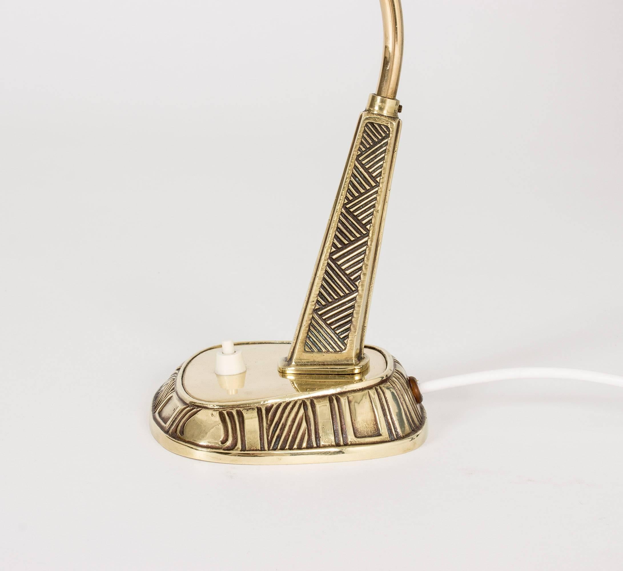 Scandinavian Modern Brass Desk Lamp by Sonja Katzin