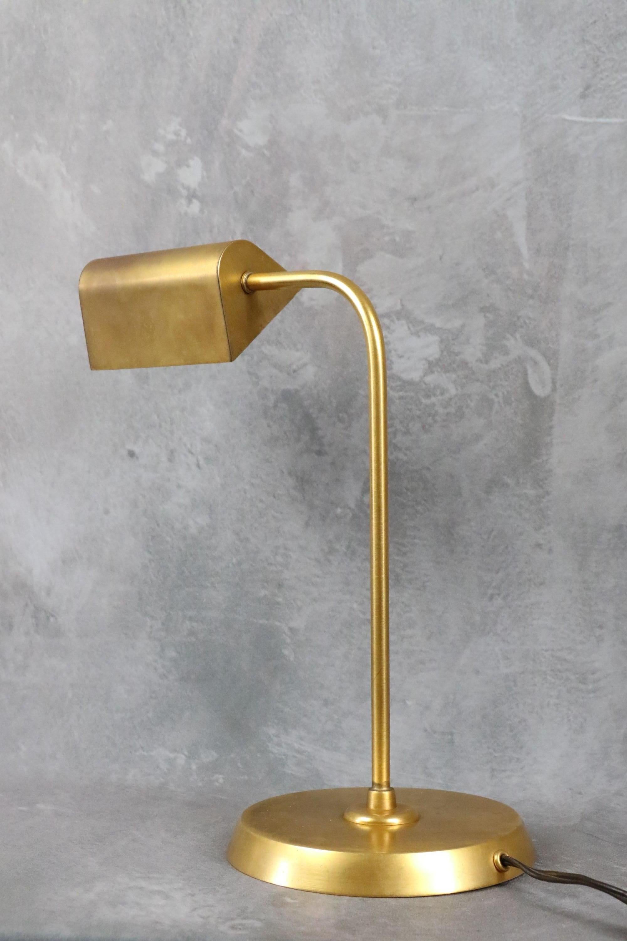 Brass Desk Lamp in the style of Hansen, Table light era Biny, Guariche For Sale 3