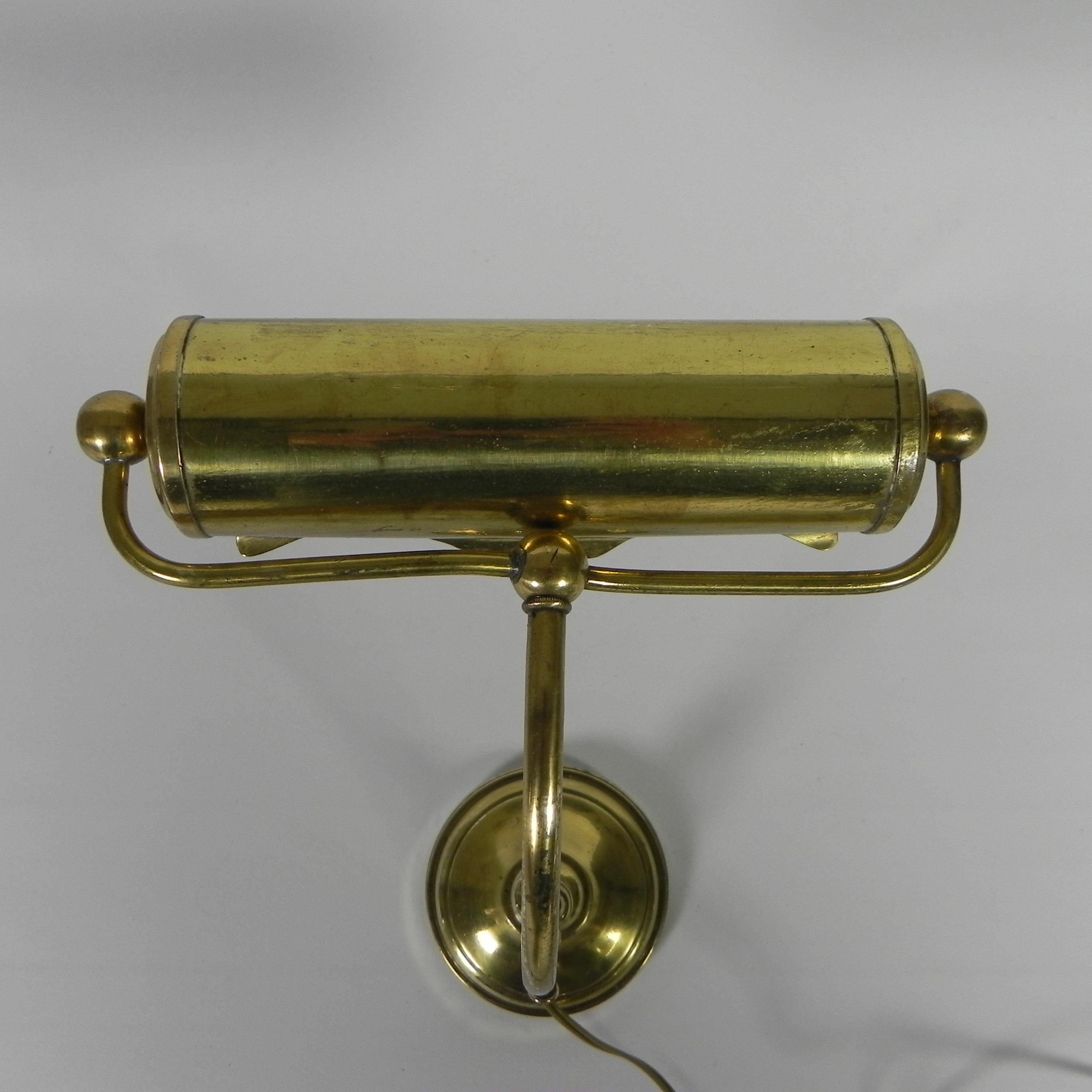 Brass desk lamp, piano lamp with rotating shade, 1930s For Sale 5