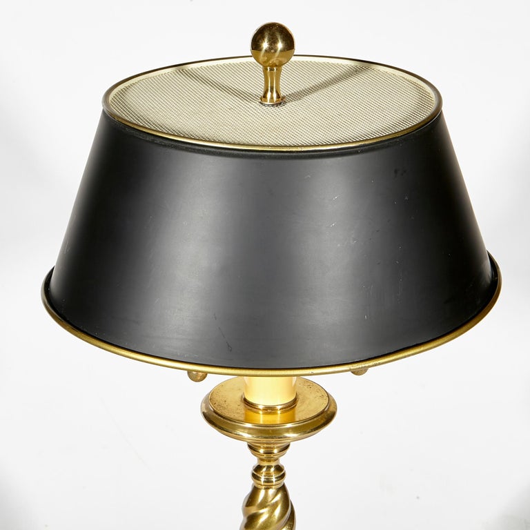 Brass Desk Lamp With Black Shade At 1stdibs, Antique Brass Table Lamp With Black Shade
