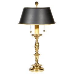 Brass Desk Lamp with Black Shade