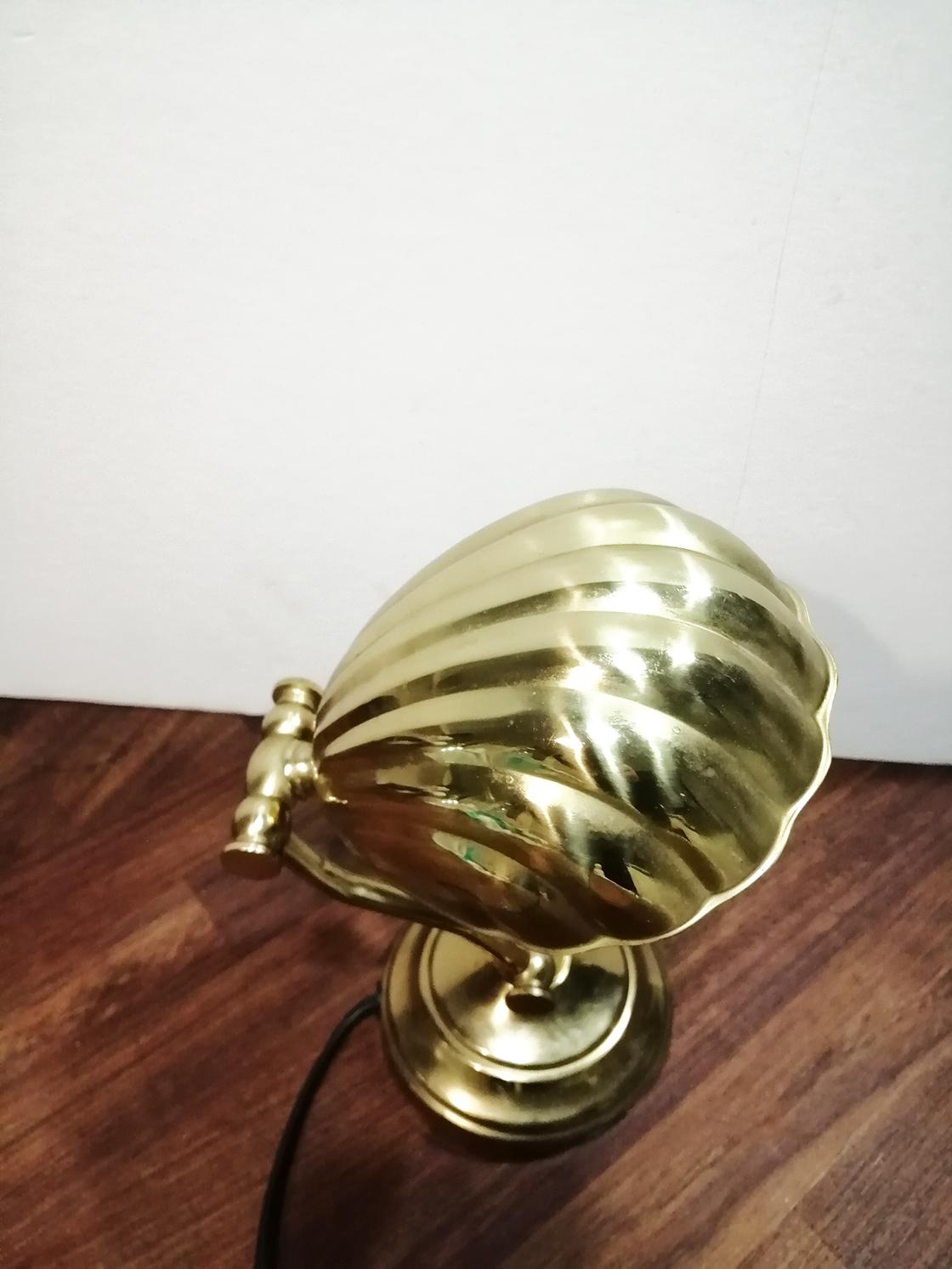  Art Deco  Brass Desk Shell Lamp 3