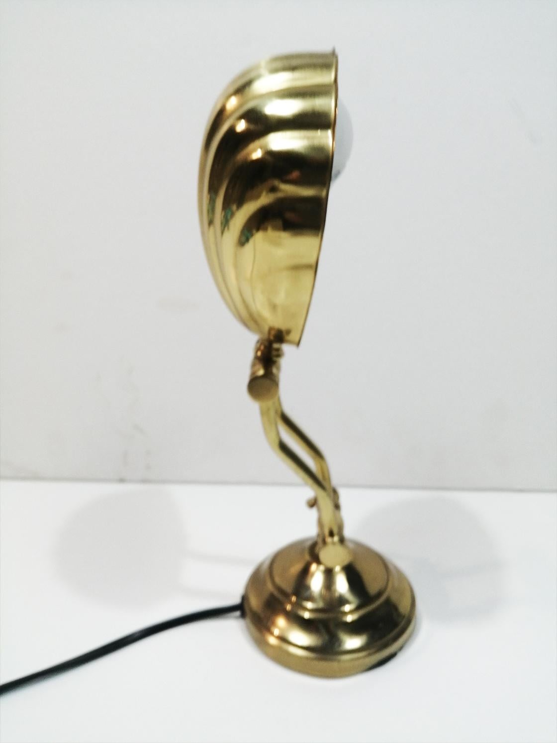  Art Deco  Brass Desk Shell Lamp 7