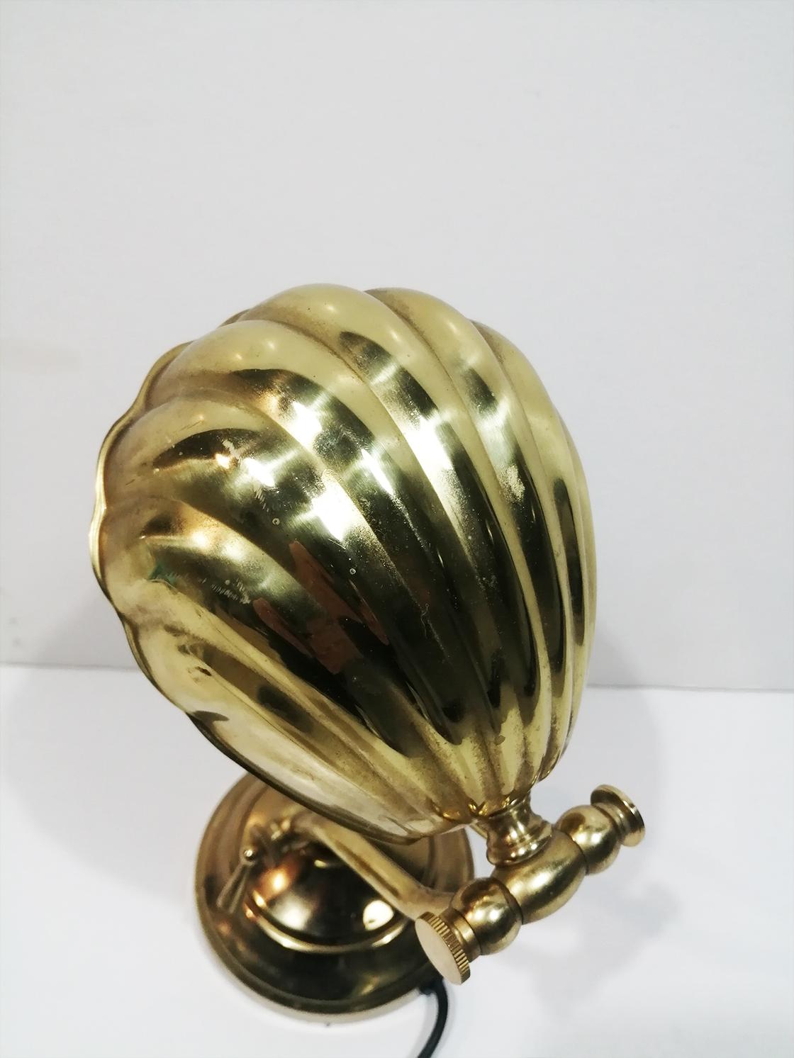  Art Deco  Brass Desk Shell Lamp 9