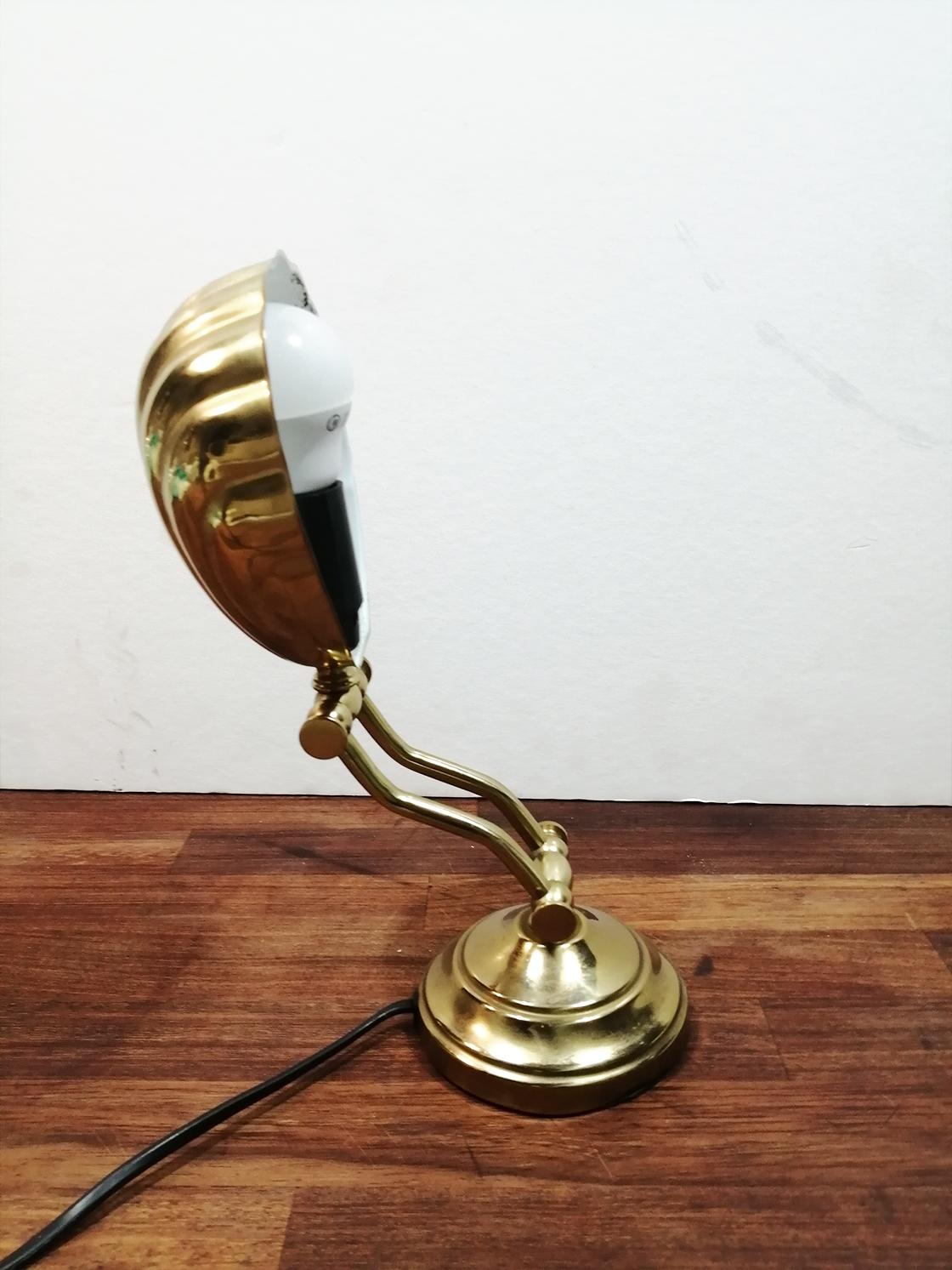 Art Deco  Brass Desk Shell Lamp In Good Condition In Mombuey, Zamora