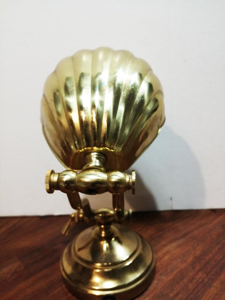 Art Deco Brass Desk Shell Lamp at 1stDibs