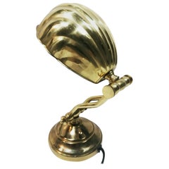  Art Deco  Brass Desk Shell Lamp