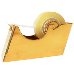 Used Brass Desk Tape Dispenser