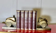 Brass Desk Top Bookends in the shape of a Vintage Car  A very attractive set
