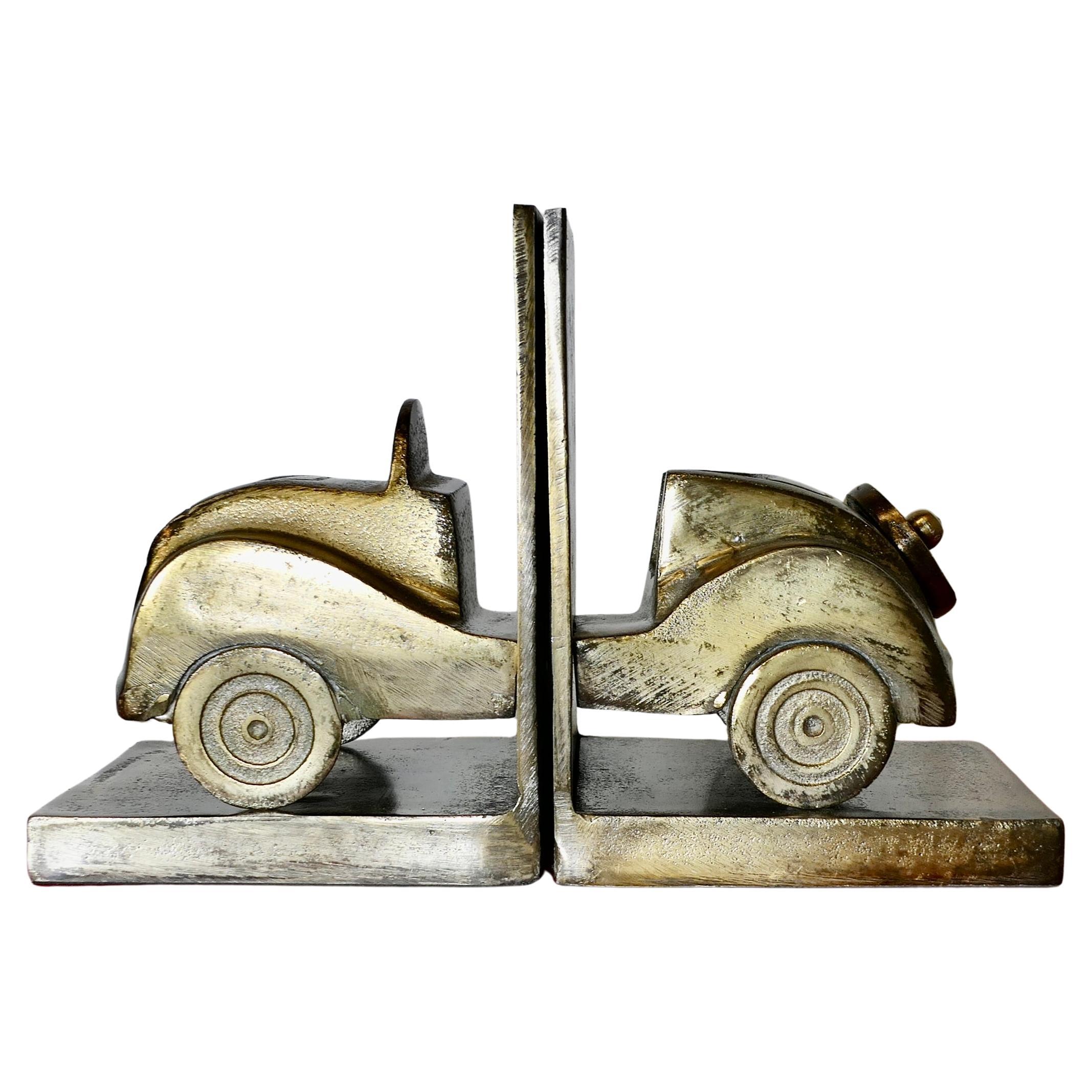 Fermalibri da tavolo in ottone a forma di auto d'epoca  Un set molto attraente