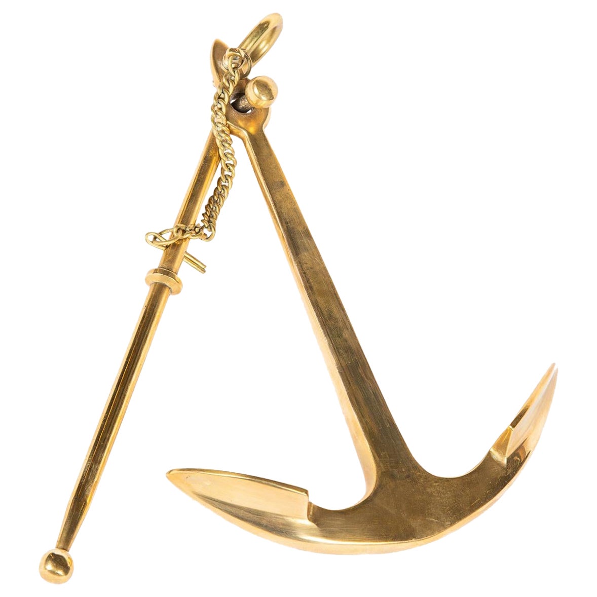 Brass Desk Top Model of a Kedge Admiralty Anchor