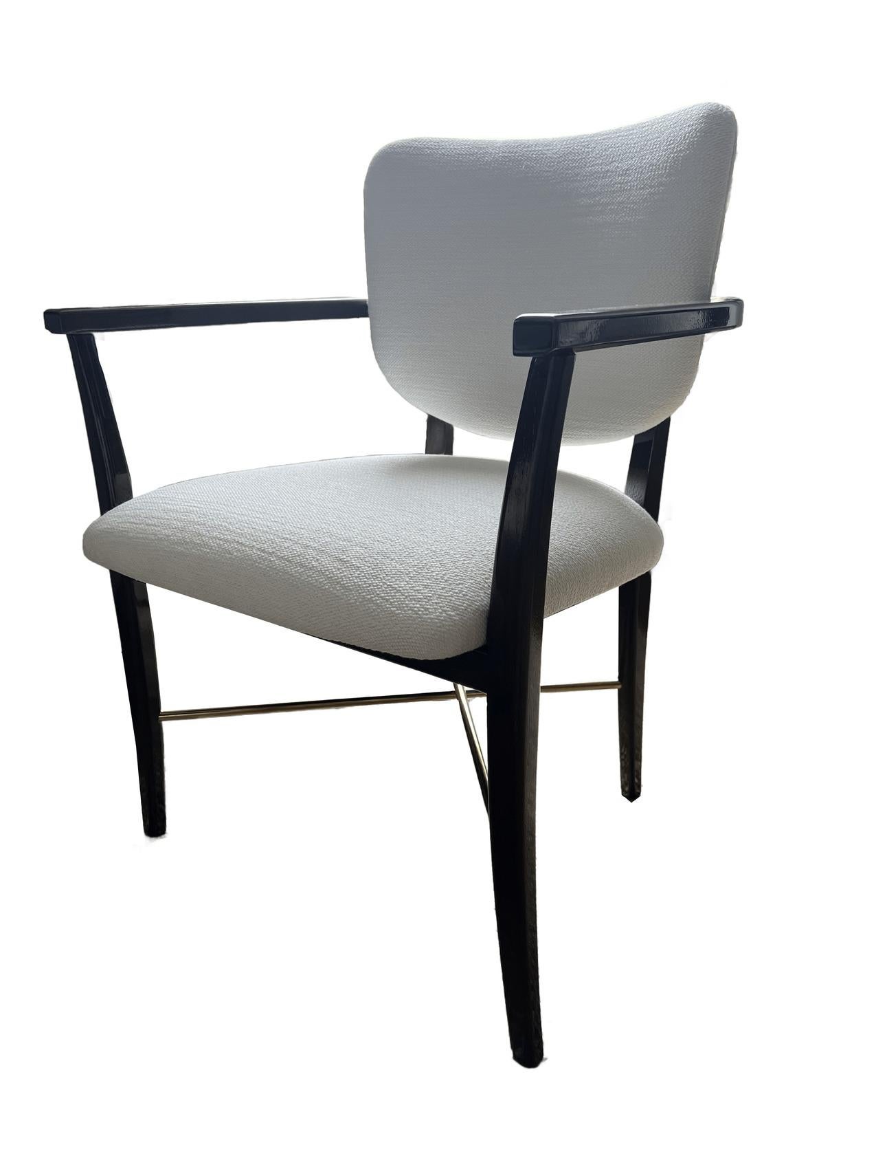 American Brass Detail Chair For Sale