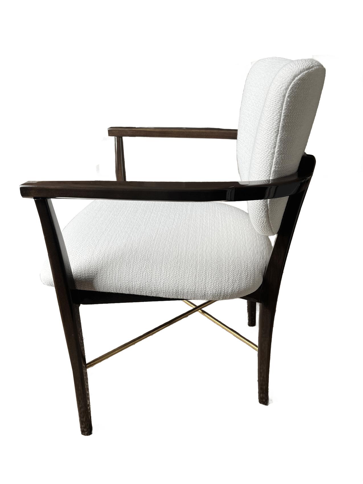 Contemporary Brass Detail Chair For Sale