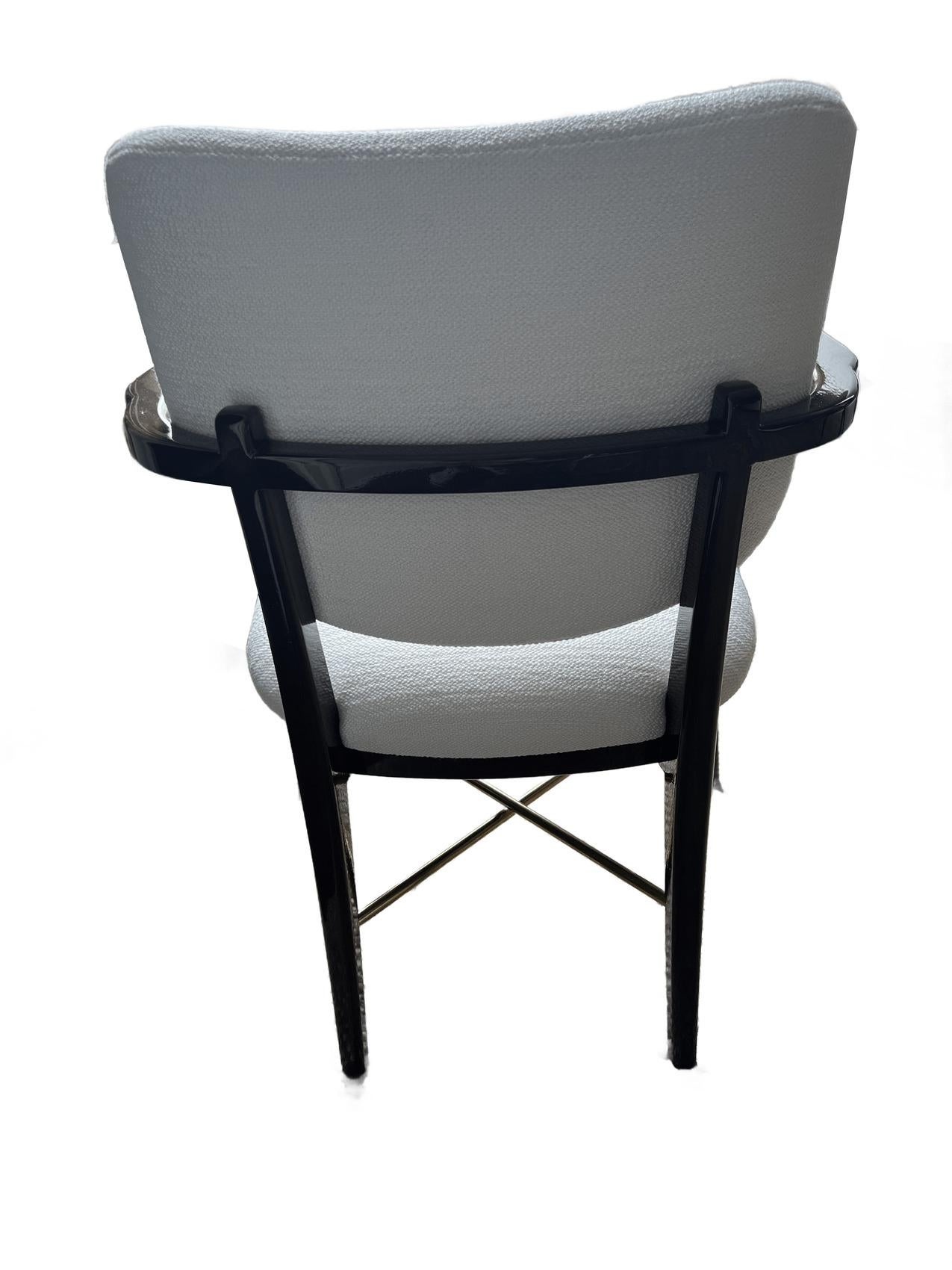 Wood Brass Detail Chair For Sale