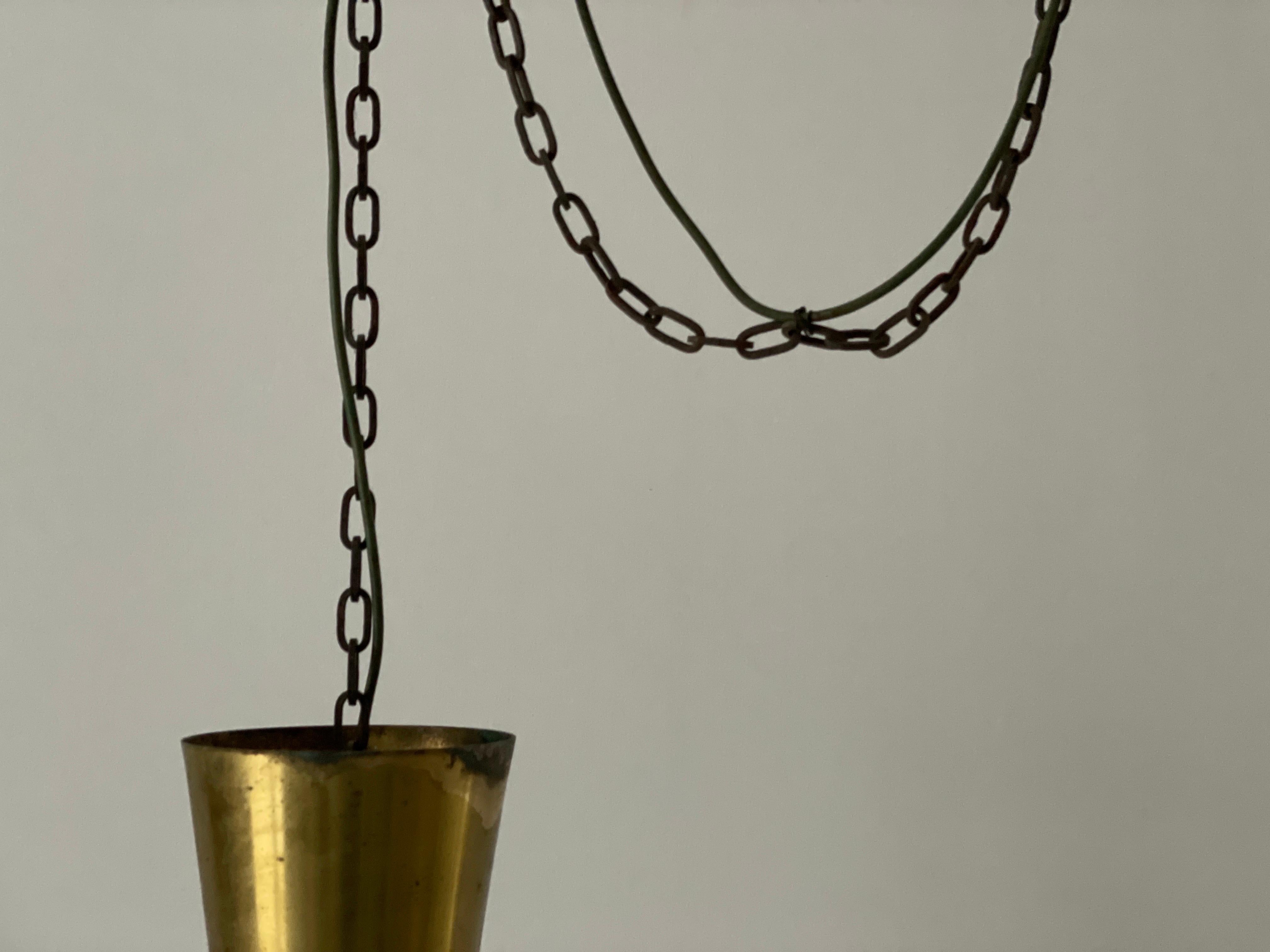Lampe d'église XL à abat-jour Diabolo en laiton avec cintre, années 1940, Allemagne en vente 3