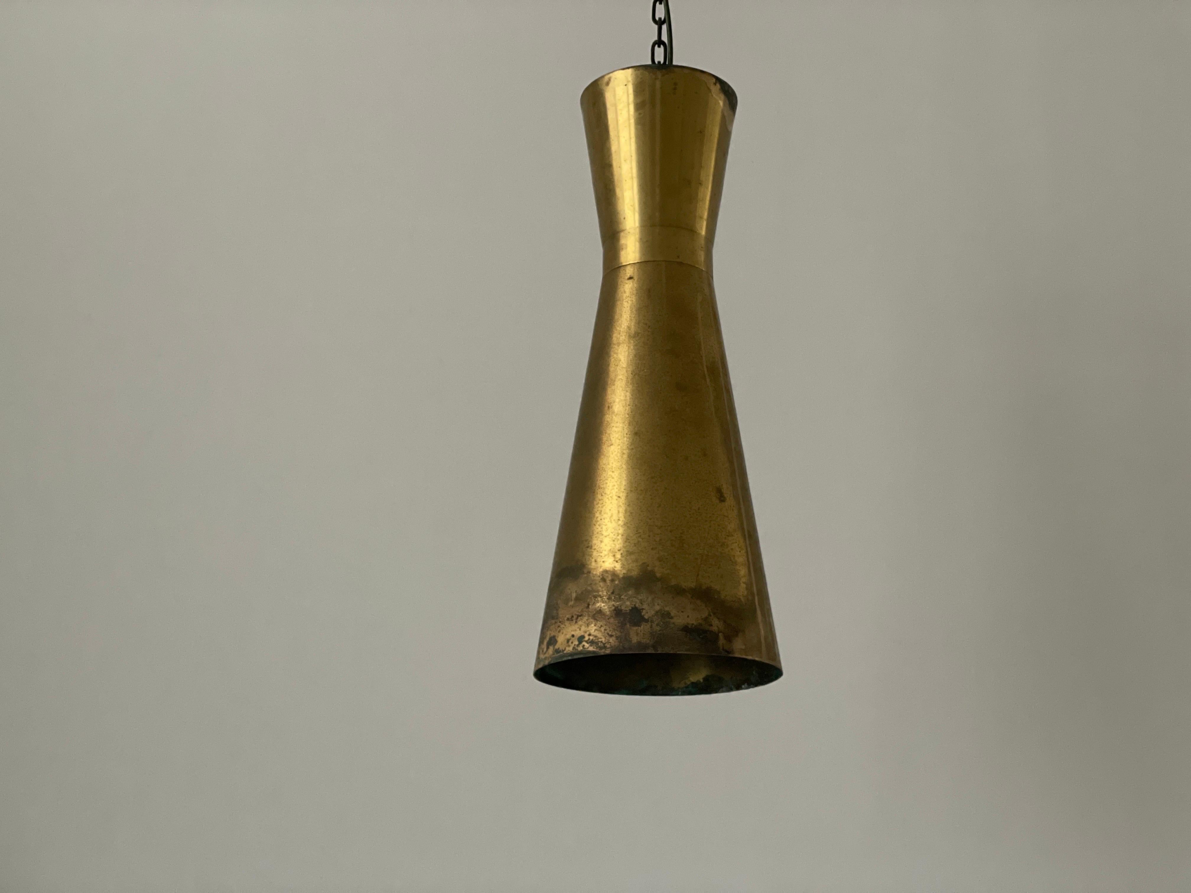 Allemand Lampe d'église XL à abat-jour Diabolo en laiton avec cintre, années 1940, Allemagne en vente
