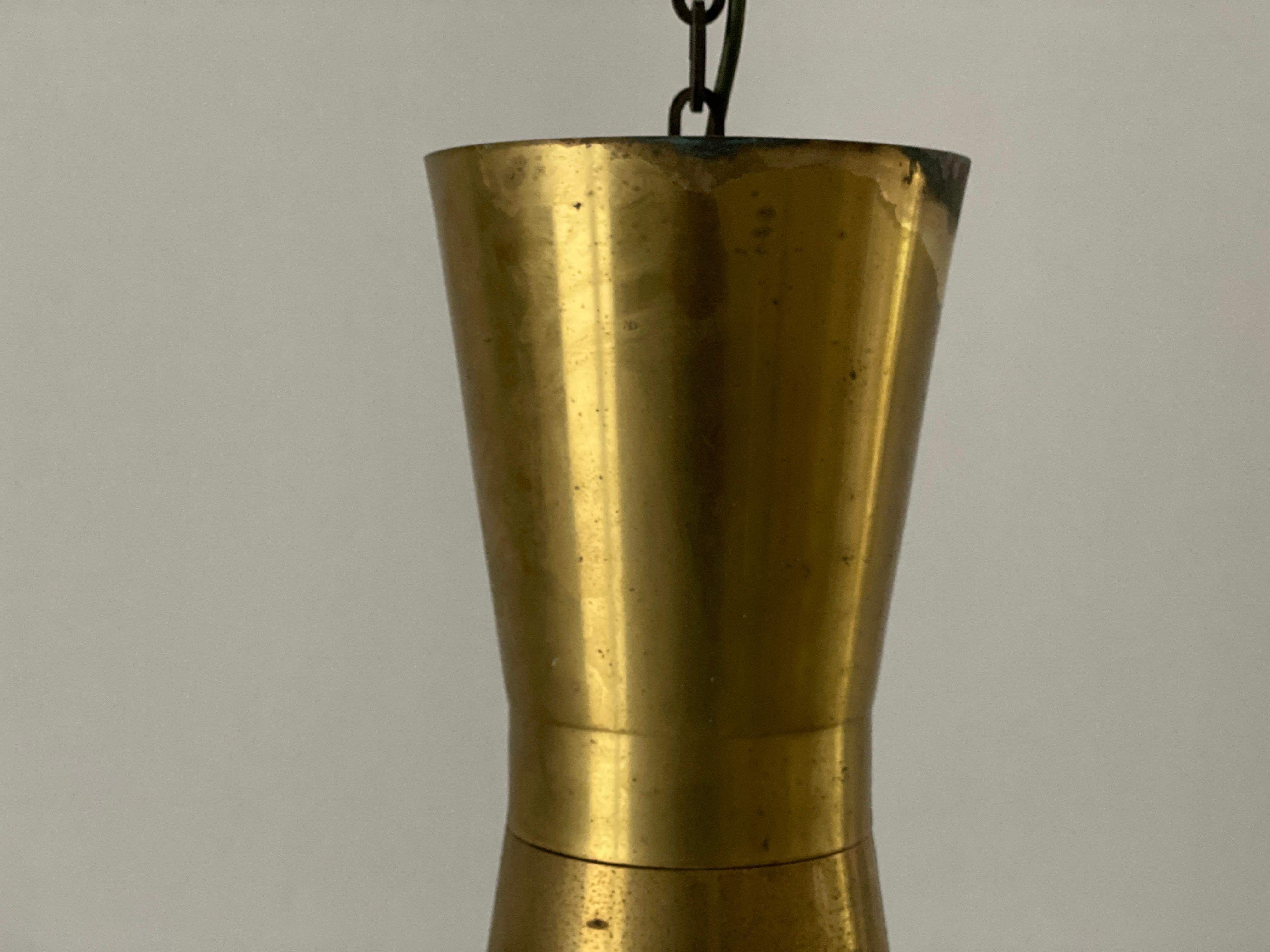 Lampe d'église XL à abat-jour Diabolo en laiton avec cintre, années 1940, Allemagne Bon état - En vente à Hagenbach, DE