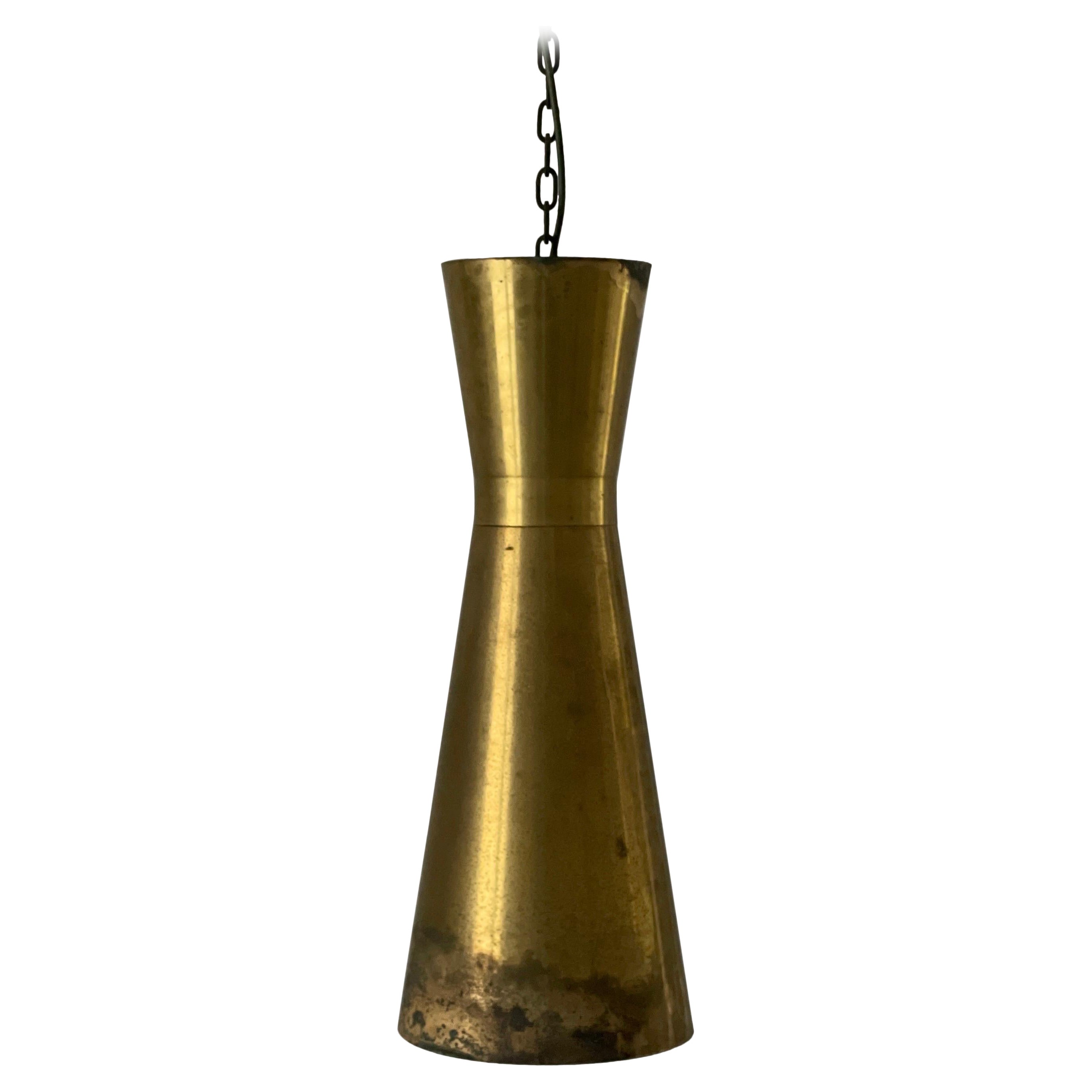 Lampe d'église XL à abat-jour Diabolo en laiton avec cintre, années 1940, Allemagne
