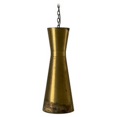 Brass Diabolo Shade XL Church Pendant Lamp with Chain Hanger, 1940s, Germany