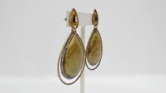 Brass Diamond Embellished Dangle Earrings