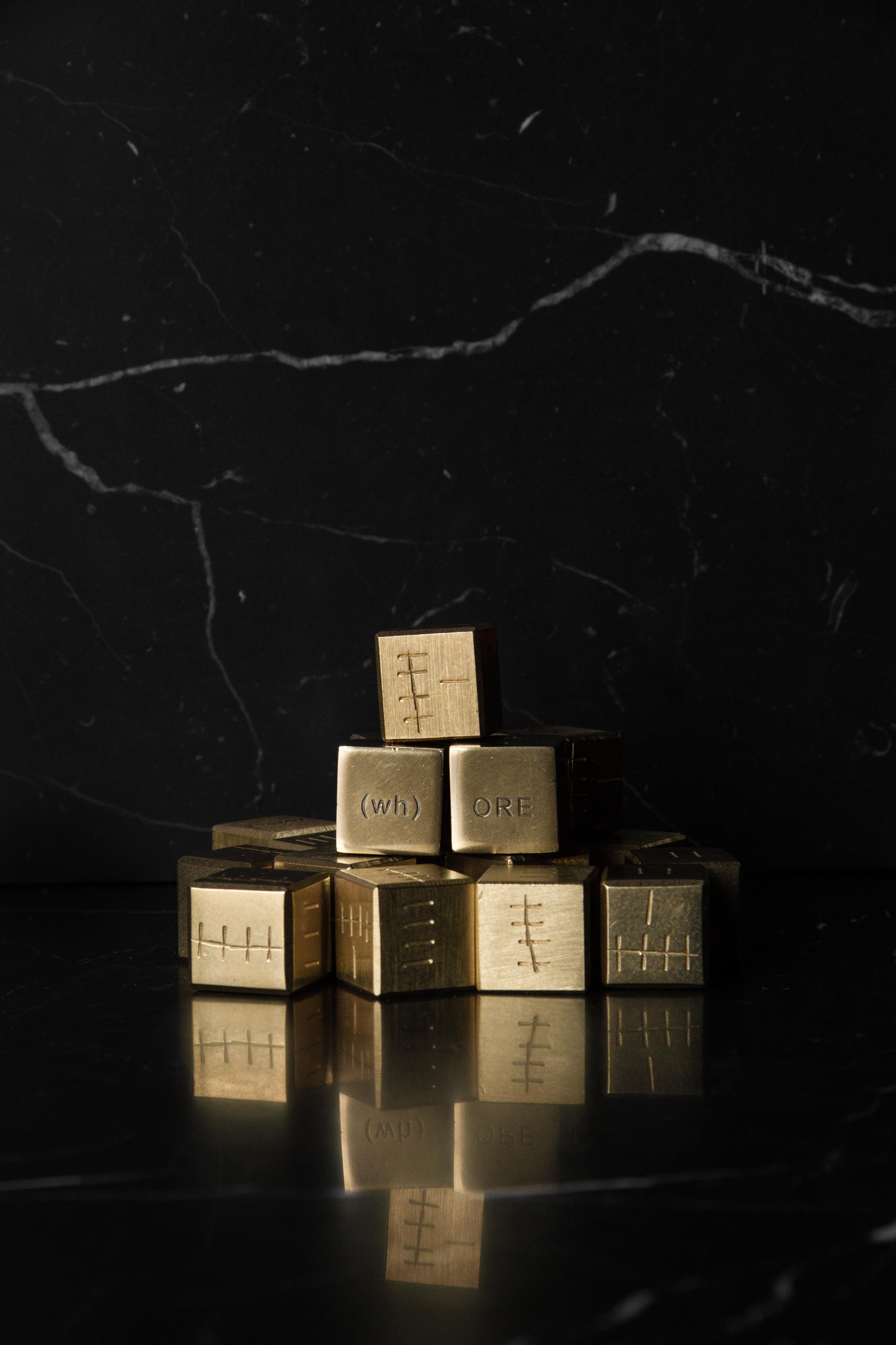 Modern Brass Dice For Sale