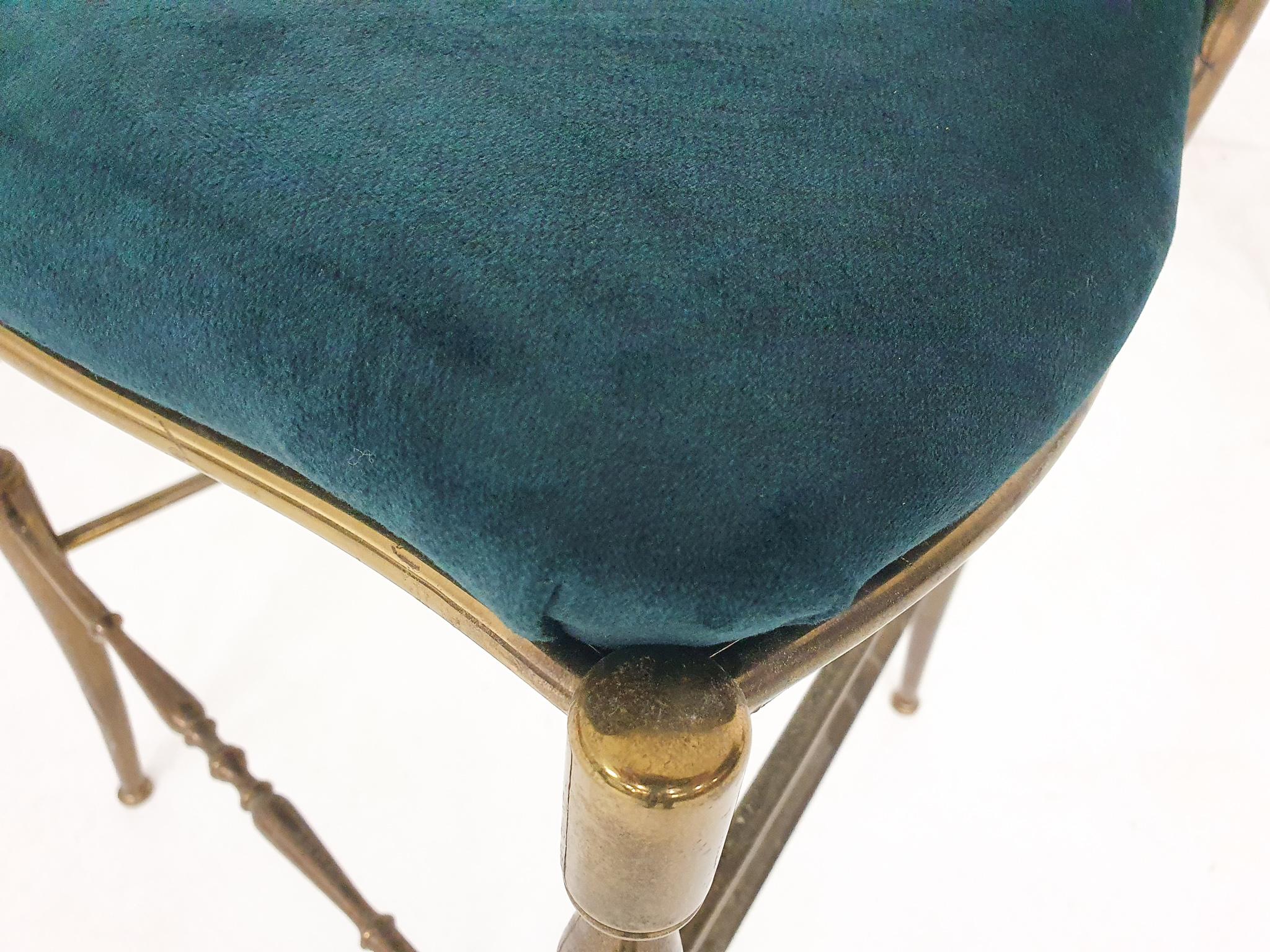 Brass Dining Chair by Giuseppe Gaetano Descalzi for Chiavari, Italy, 1950's For Sale 3