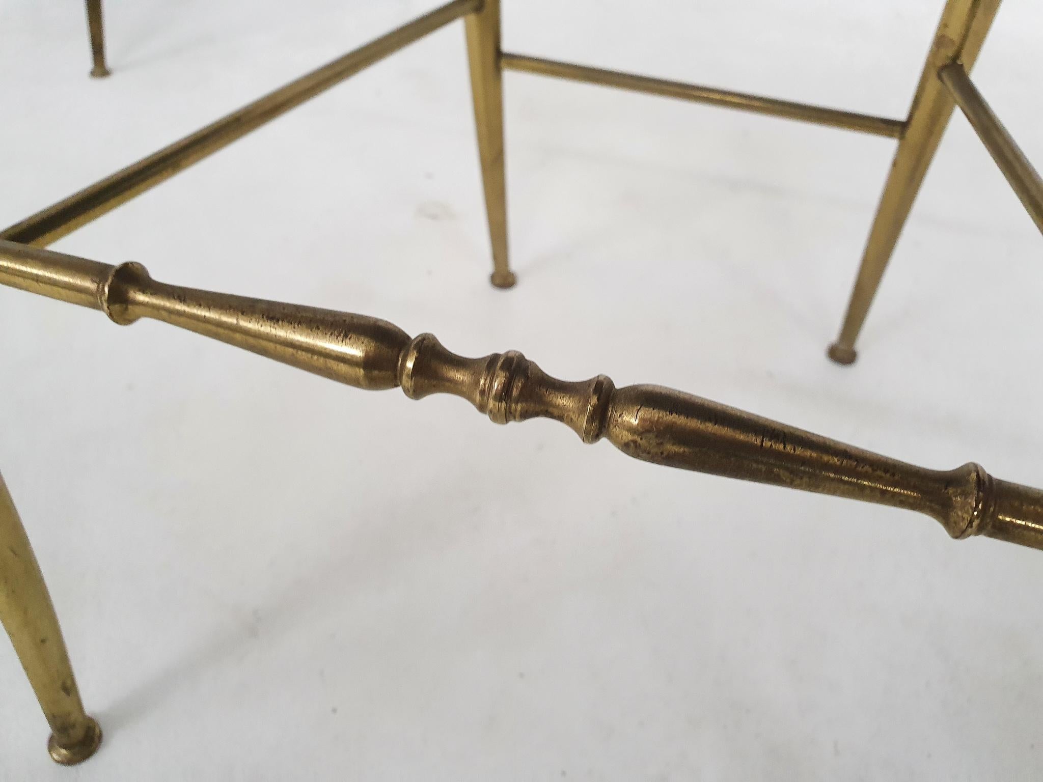 Brass Dining Chair by Giuseppe Gaetano Descalzi for Chiavari, Italy, 1950's For Sale 5