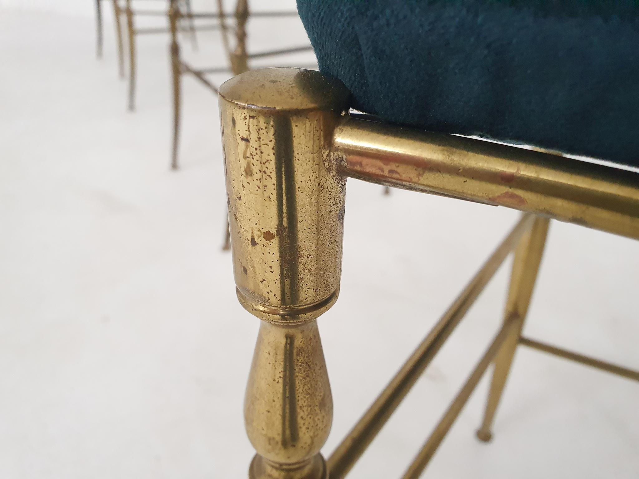 Brass Dining Chair by Giuseppe Gaetano Descalzi for Chiavari, Italy, 1950's For Sale 6