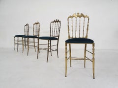 Brass Dining Chair by Giuseppe Gaetano Descalzi for Chiavari, Italy, 1950's