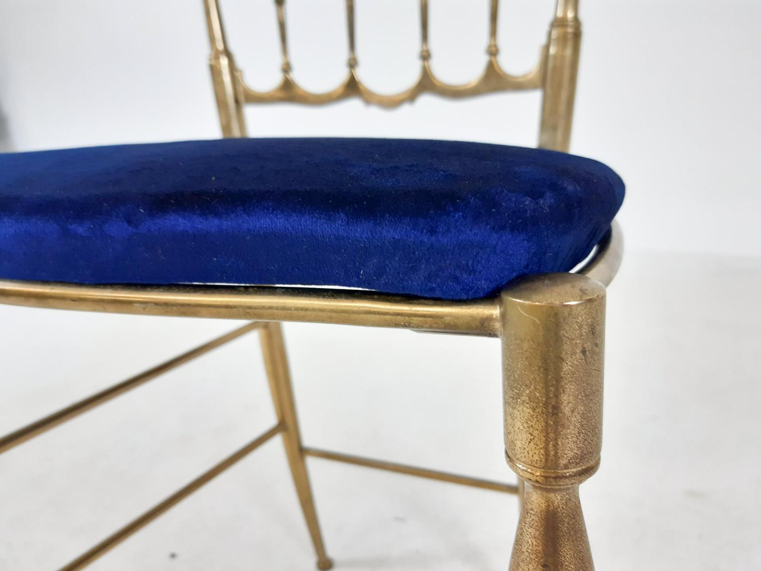 Brass Dining Chair by Giuseppe Gaetano Descalzi for Chiavari, Italy, 1950s In Good Condition In Amsterdam, NL