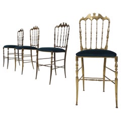 Vintage Brass Dining Chair by Giuseppe Gaetano Descalzi for Chiavari, Italy, 1950's