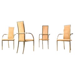 Chaises de salle à manger en laiton par Belgochrom, 1970, lot de 4