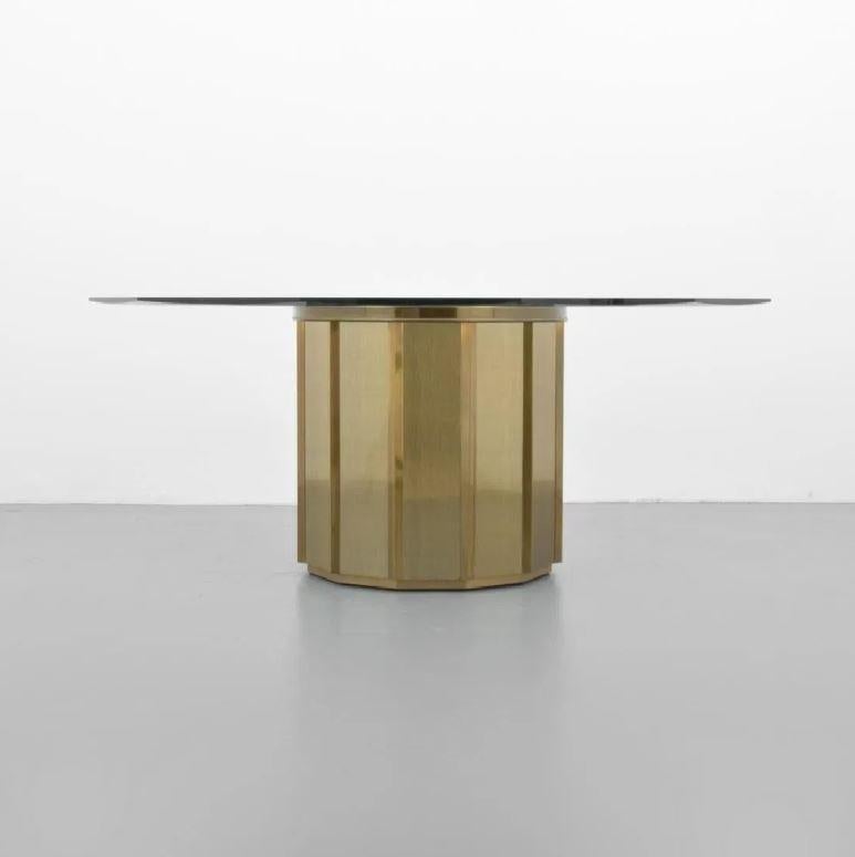 Mid-Century Modern Table de salle à manger en laiton Bernard Rohne pour Mastercraft en vente