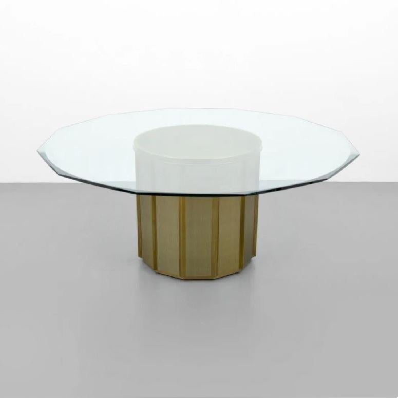 Américain Table de salle à manger en laiton Bernard Rohne pour Mastercraft en vente