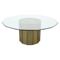Mesa de comedor de latón de Bernard Rohne para Mastercraft