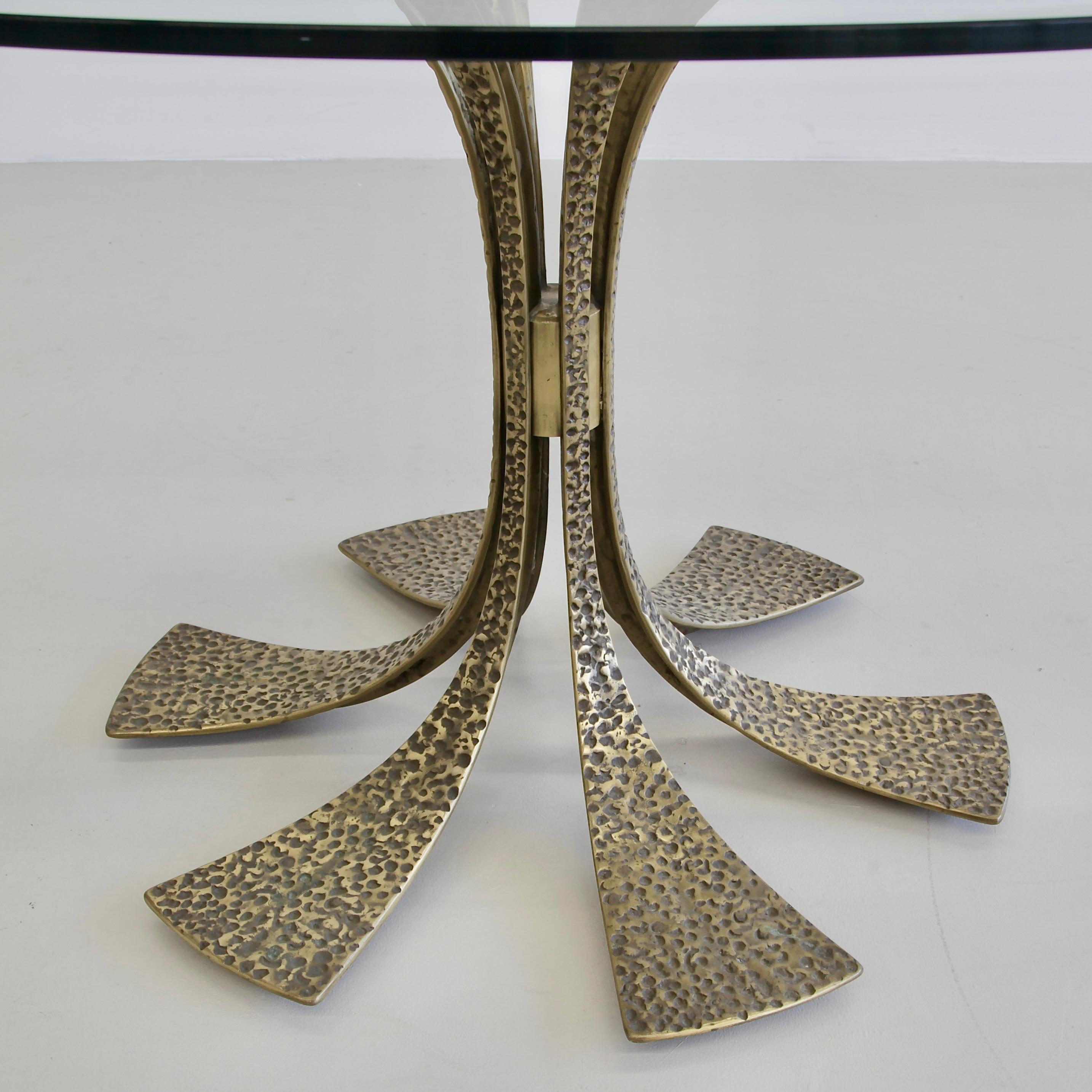 Hollywood Regency Brass Dining Table by Luciano Frigerio, 1960s