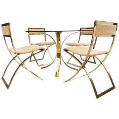 Brass Dinning Set Marcello Cuneo Chairs Vs Osvaldo Borsani Table