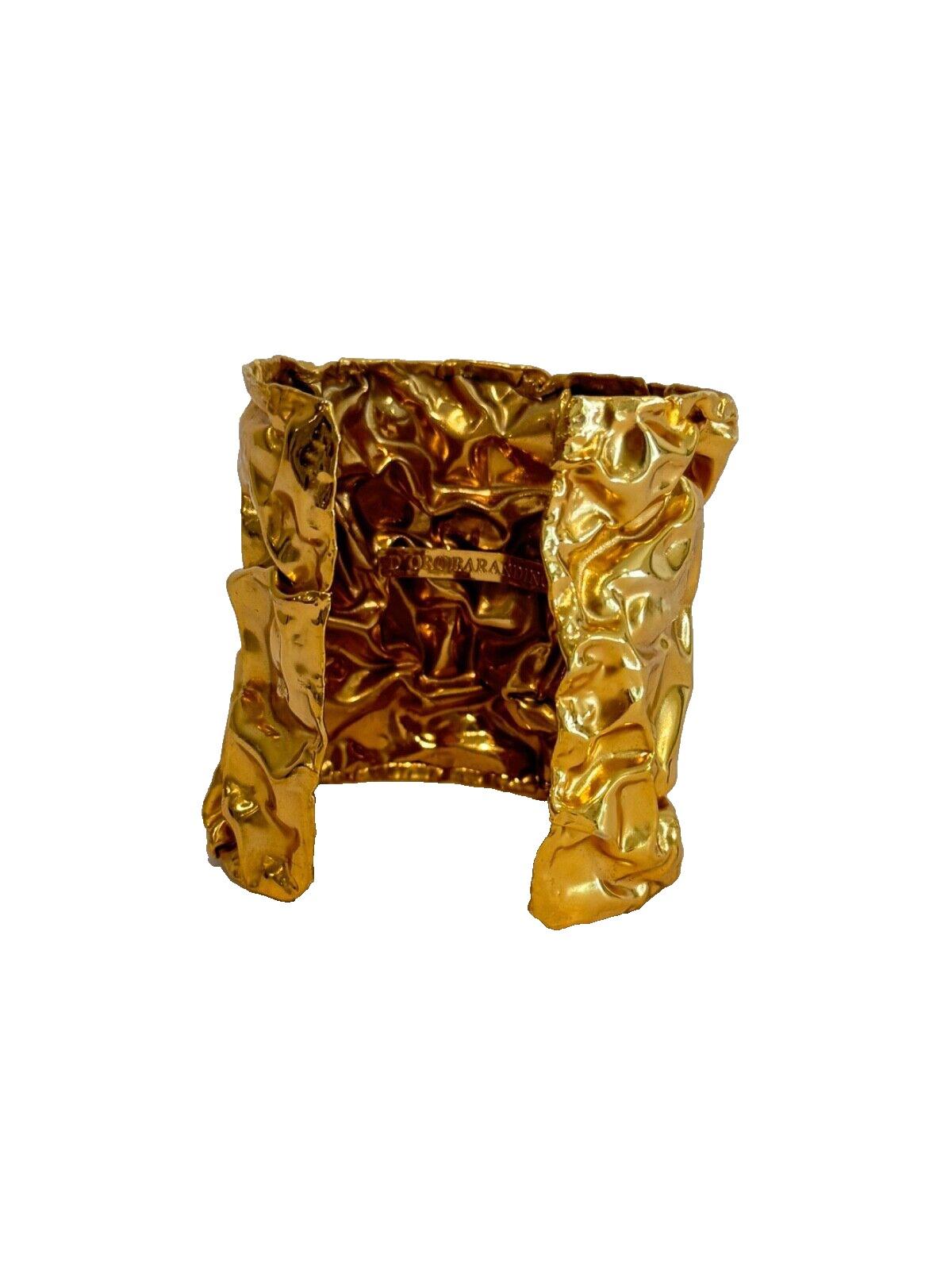 Gold Wrinkle Cuff Bracelet For Sale 2