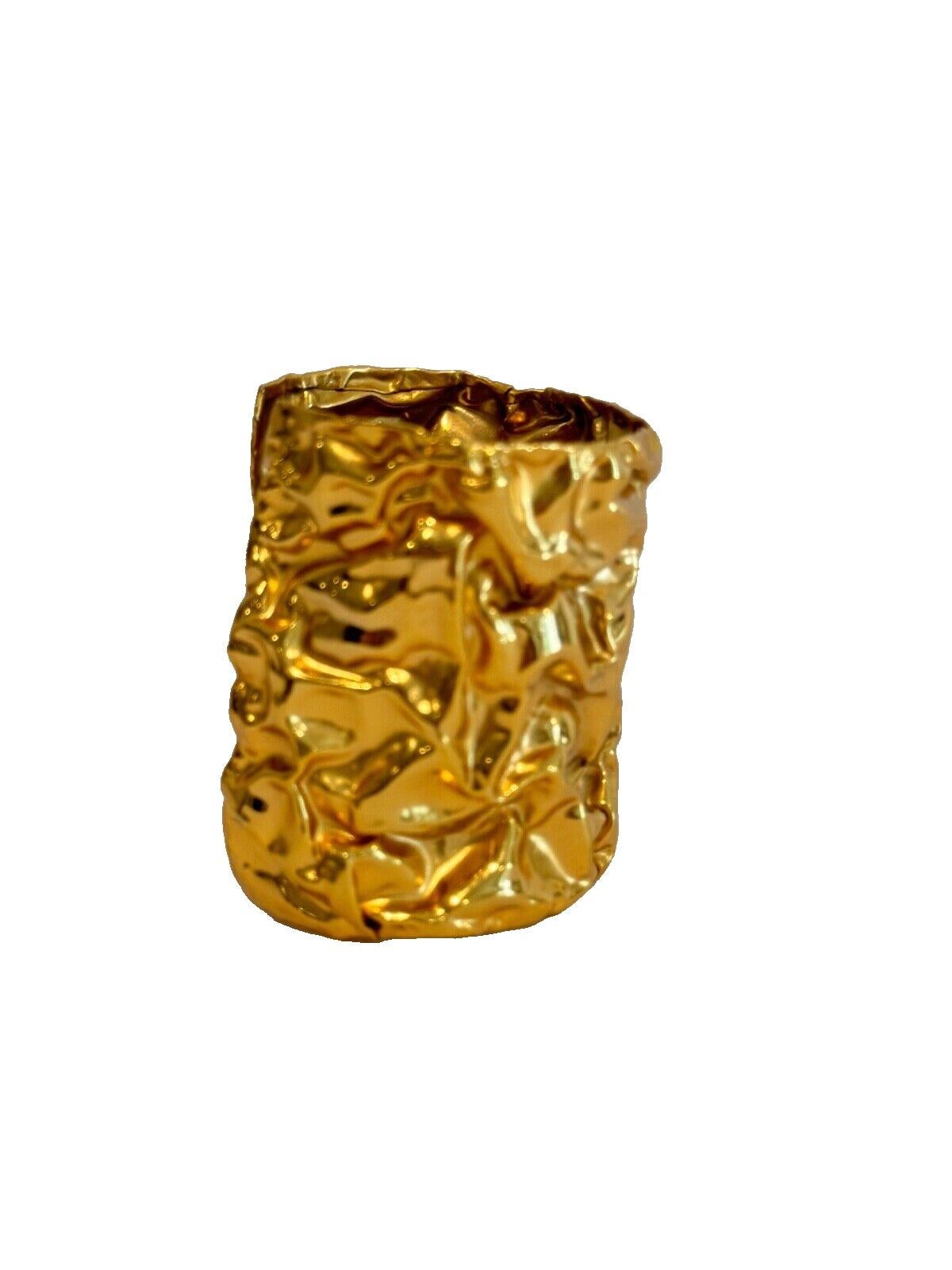 Gold Wrinkle Cuff Bracelet For Sale 3
