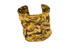Bracciale con rughe in ottone immerso in oro 14 carati