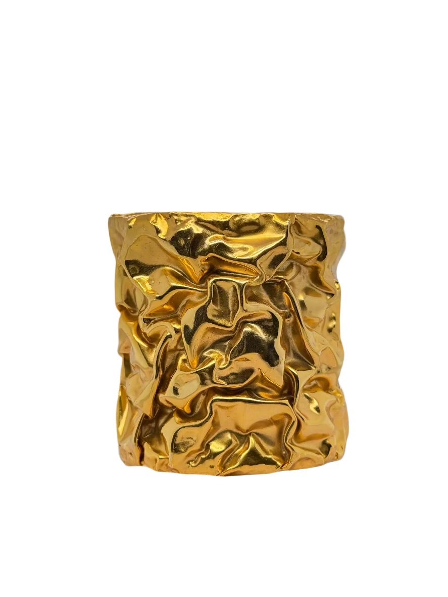 Brass Dipped In Gold
Gold Field Wrinkle Bracelet
Cuff Bracelet Adjustable Sizing
3