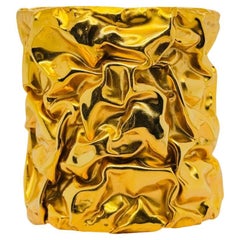 Brass Dipped In 14 Carat Gold Wrinkle Cuff Bracelet