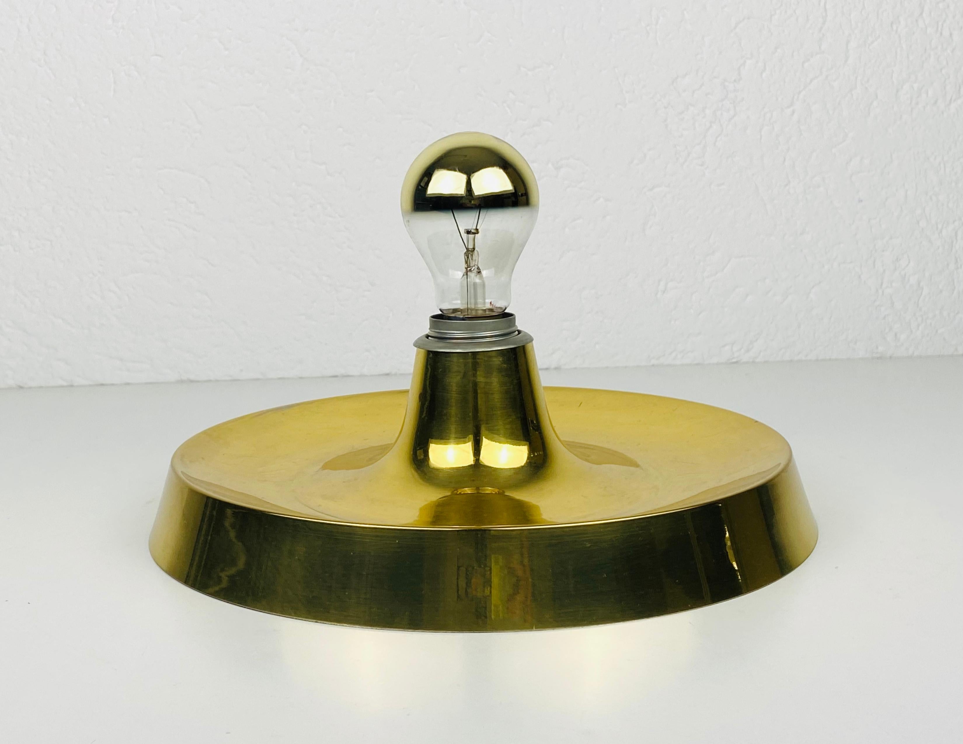 Mid-Century Modern Brass Disc Shape Wall Lamp or Flushmount by Cosack, 1960s For Sale