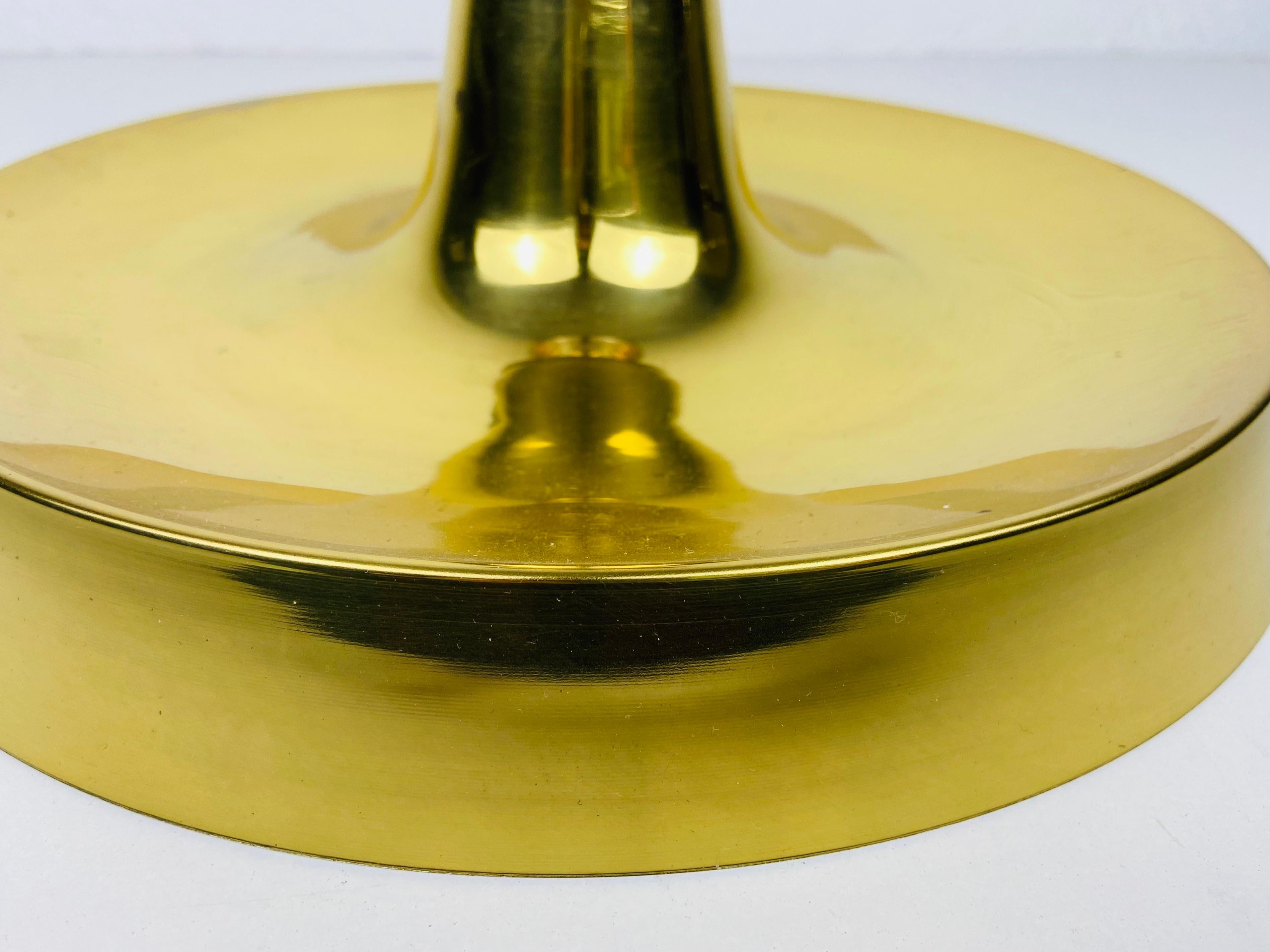German Brass Disc Shape Wall Lamp or Flushmount by Cosack, 1960s For Sale