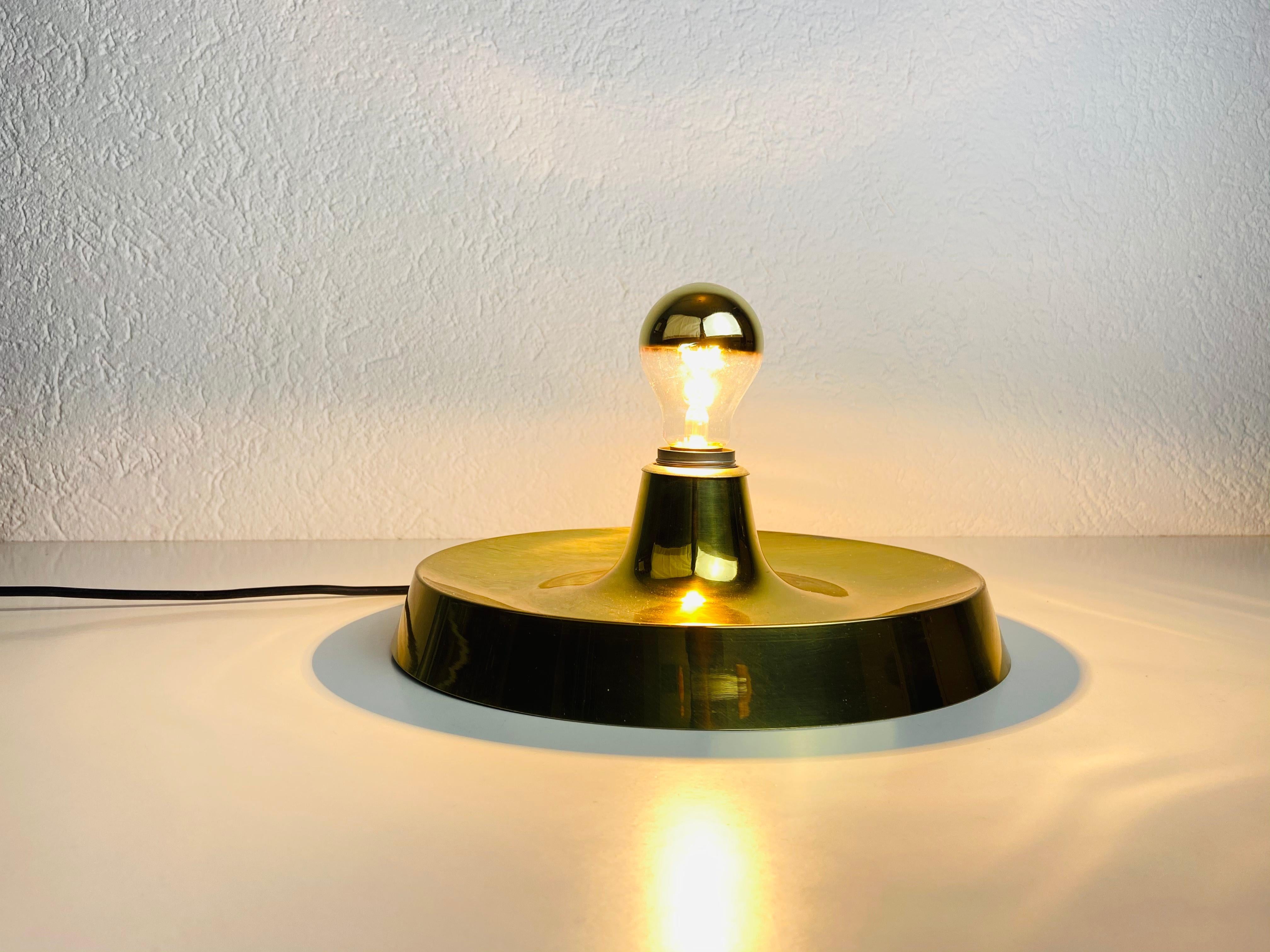 Aluminum Brass Disc Shape Wall Lamp or Flushmount by Cosack, 1960s For Sale